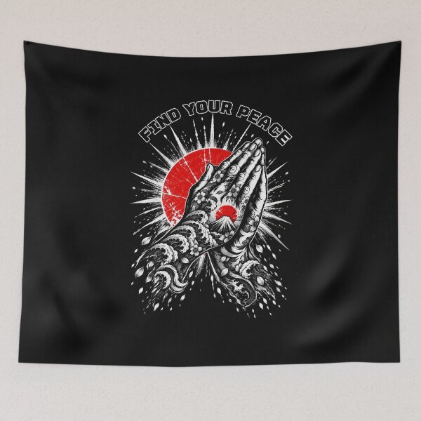 Item preview, Find Your Peace – Japanese Prayer Hands Dark Edition designed and sold by KASUMINK.