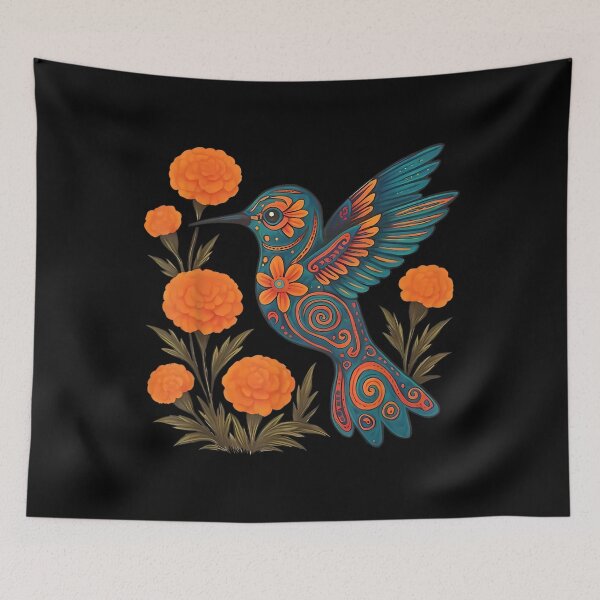 Item preview, Alebrije Hummingbird Flower Mexican Folk Art Bird Nature  designed and sold by RannaHile.