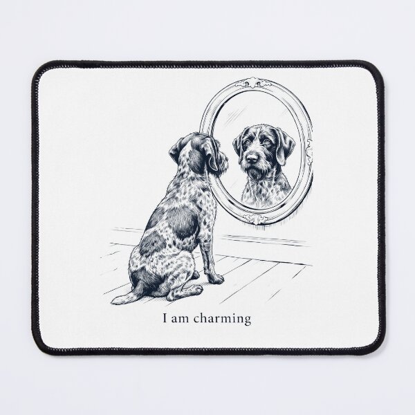 Item preview, German Wirehaired Pointer I Am Charming Mirror Meme Dog Lover designed and sold by dian-rody-crest.