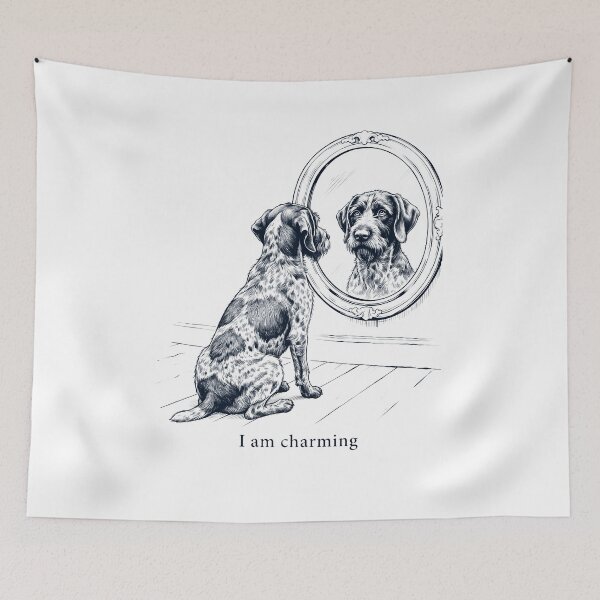 Item preview, German Wirehaired Pointer I Am Charming Mirror Meme Dog Lover designed and sold by dian-rody-crest.