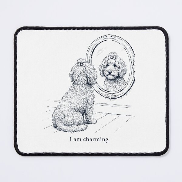 Item preview, Goldendoodle I Am Charming Mirror Meme Dog Lover designed and sold by dian-rody-crest.