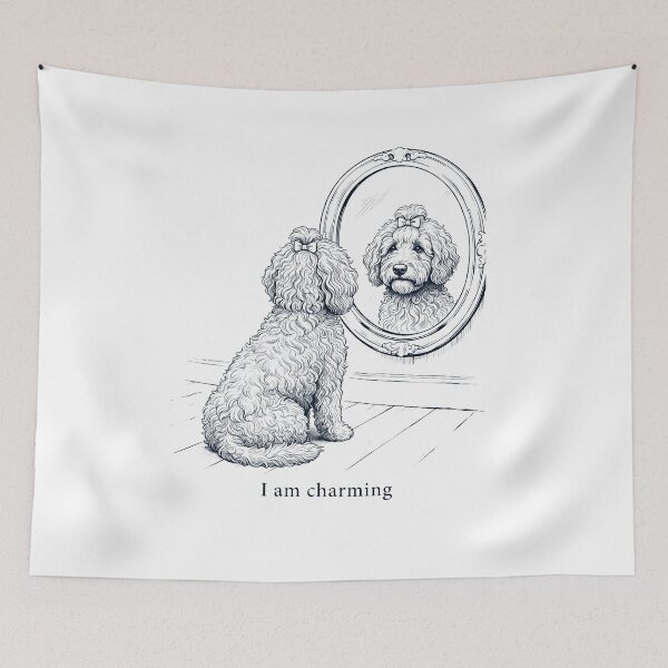 Item preview, Goldendoodle I Am Charming Mirror Meme Dog Lover designed and sold by dian-rody-crest.