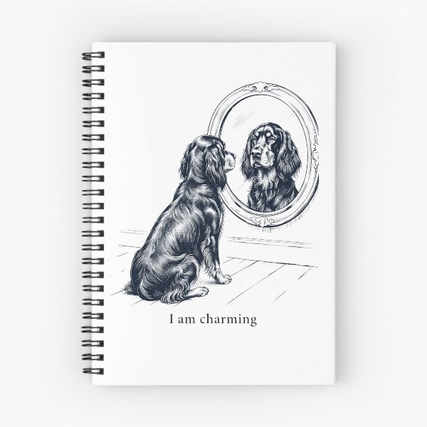 Artikelvorschau, Gordon Setter Ich bin charmant Spiegel-Meme Hundeliebhaber entworfen und verkauft von dian-rody-crest.