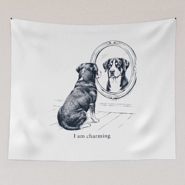 Item preview, Greater Swiss Mountain Dog I Am Charming Mirror Meme Dog Lover designed and sold by dian-rody-crest.