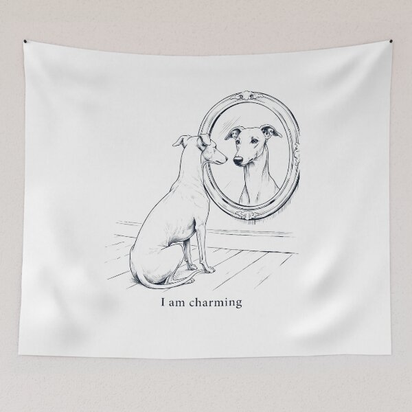 Item preview, Greyhound I Am Charming Mirror Meme Dog Lover designed and sold by dian-rody-crest.