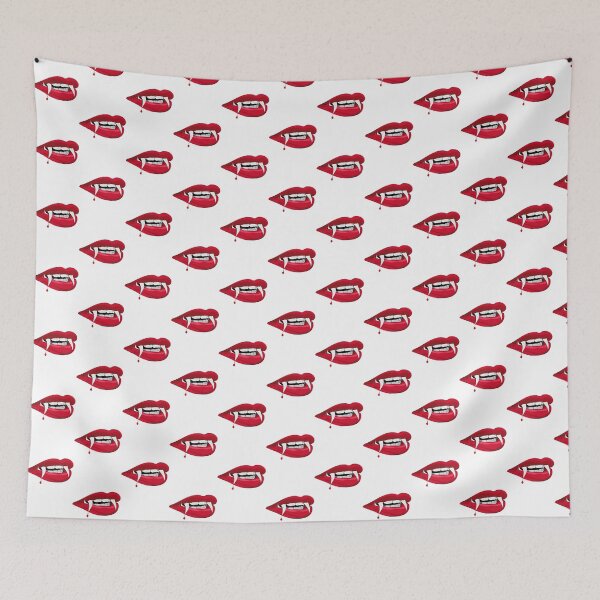 Item preview, Dracula Fangs with Vampire Blood Drop on Lips Halloween Design designed and sold by issamejessie.