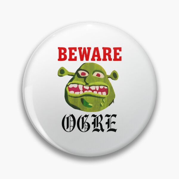 Item preview, Beware Ogre Face Green Creature Warning Character designed and sold by SASHASALLE.