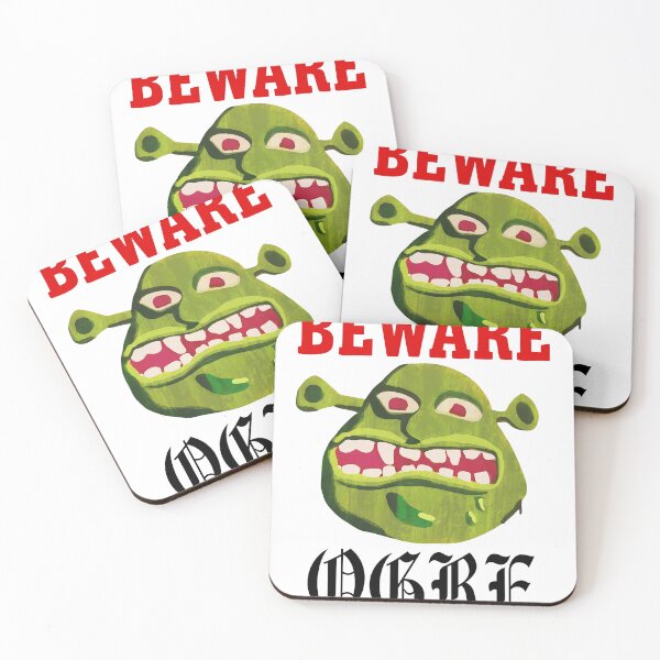 Item preview, Beware Ogre Face Green Creature Warning Character designed and sold by SASHASALLE.