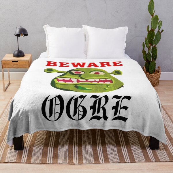 Item preview, Beware Ogre Face Green Creature Warning Character designed and sold by SASHASALLE.