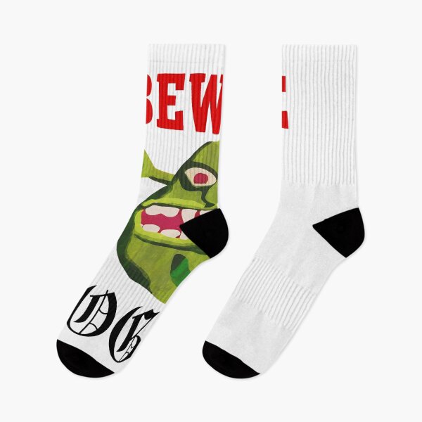 Item preview, Beware Ogre Face Green Creature Warning Character designed and sold by SASHASALLE.