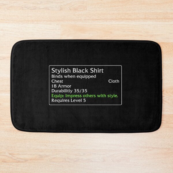 Item preview, Stylish Black Shirt RPG Item Tooltip Gamer Humor Art designed and sold by papahholiday.