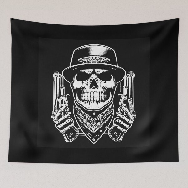 Item preview, Dark Art Cholo Gangster Mafia Skull designed and sold by MORSPECTIVE.