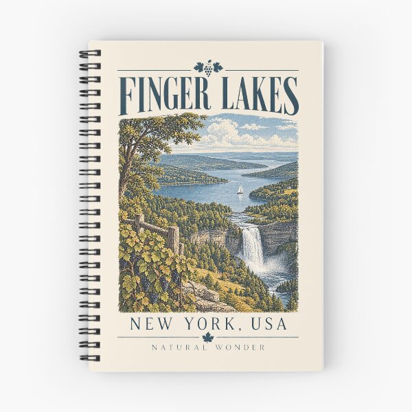 Artikelvorschau, Finger Lakes, New York, USA [Historische Illustration] entworfen und verkauft von elektronen.
