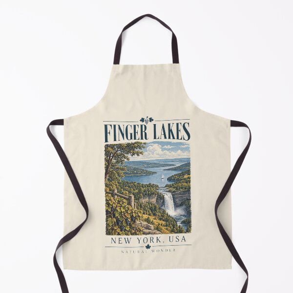 Item preview, Finger Lakes, New York, USA [Vintage Illustration] designed and sold by elektronen.