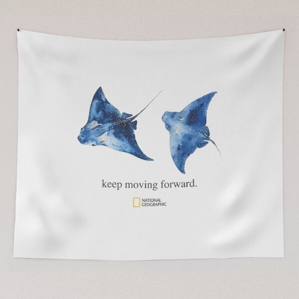 Item preview, National Geographic Manta Ray Ocean Keep Moving Forward Nature Graphic designed and sold by VelourEmber.