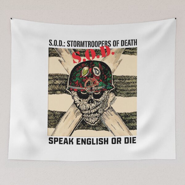 Item preview, S.O.D. Speak English Or Die Skull Helmet  designed and sold by SASHASALLE.