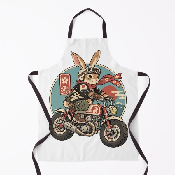 Item preview, Biker Bunny, Japanese Biker Bunny Vintage Motorcycle Rider Kawaii Rabbit designed and sold by graphic-genie.