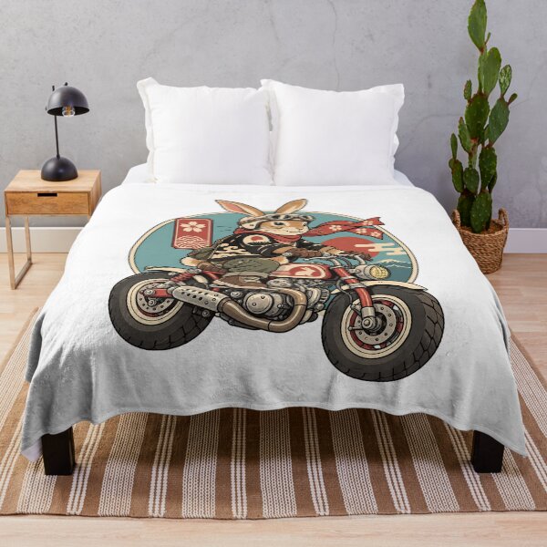 Item preview, Biker Bunny, Japanese Biker Bunny Vintage Motorcycle Rider Kawaii Rabbit designed and sold by graphic-genie.