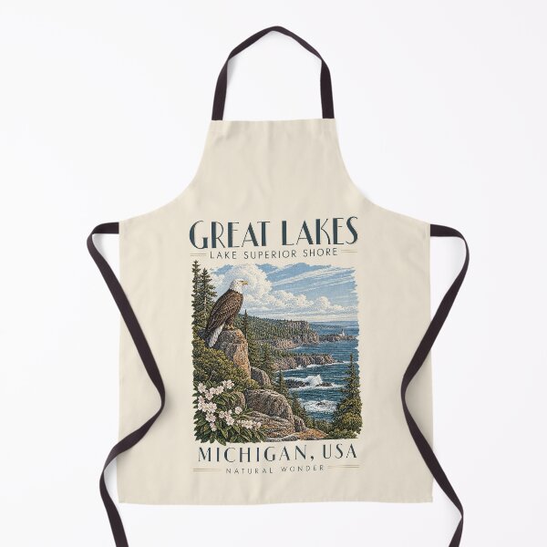 Item preview, Great Lakes — Lake Superior Shore, Michigan, USA [Vintage Illustration] designed and sold by elektronen.