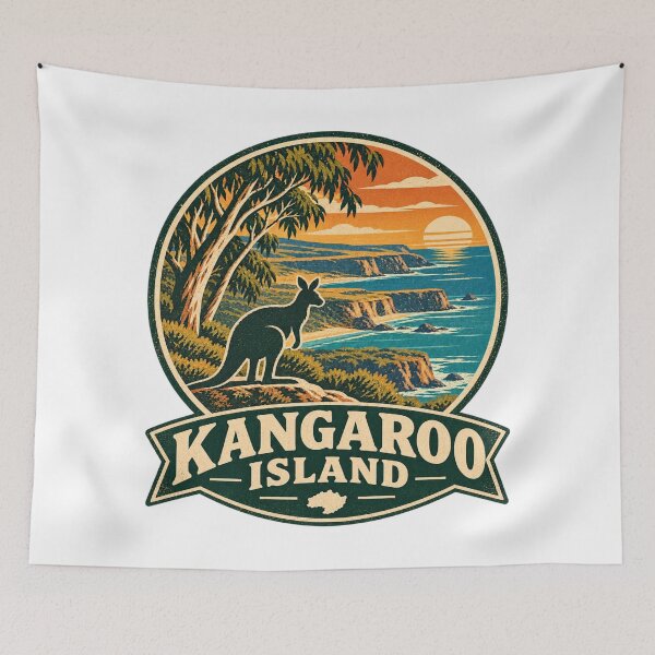 Item preview, Kangaroo Island Australia Retro Travel Shirt – Wildlife & South Australia Design designed and sold by Globalcitytees.