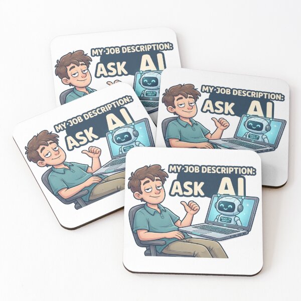 Item preview, My Job Description Ask AI Funny Work Sticker designed and sold by sawanrmodi.