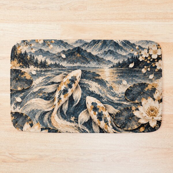 Item preview, Indigo-Golden Koi Pond designed and sold by WeaveSphere.