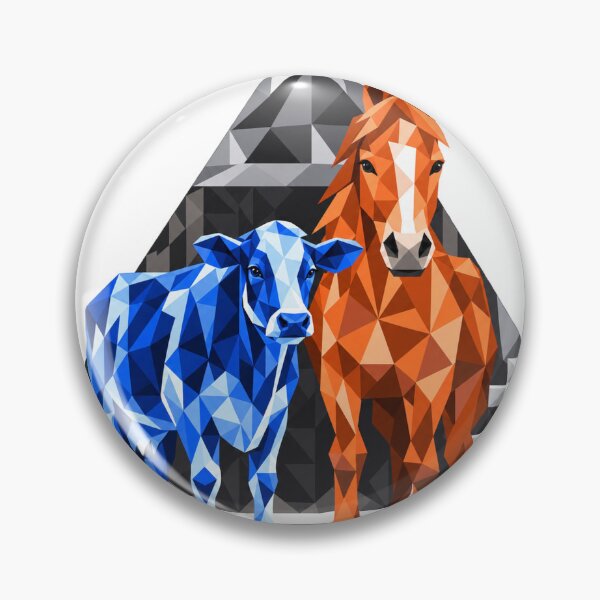 Item preview, Geometric crystal cow and horse designed and sold by danart7.