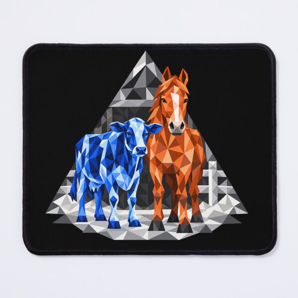 Item preview, Geometric crystal cow and horse designed and sold by danart7.