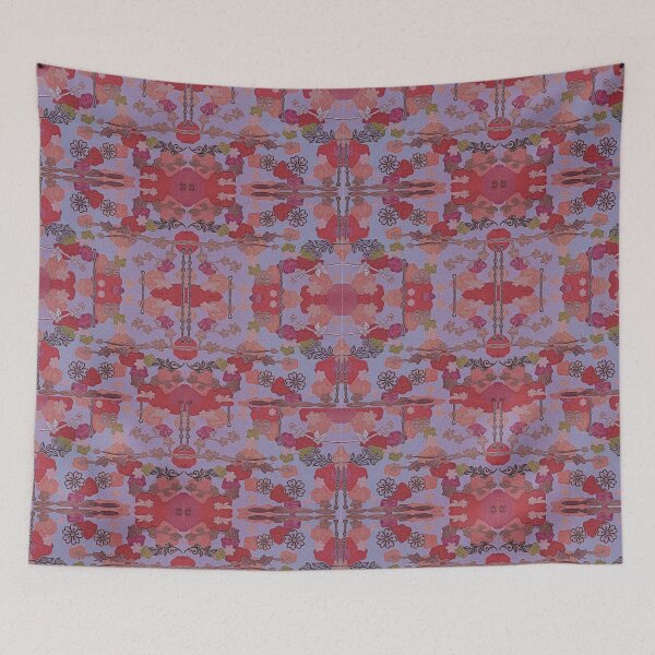 Item preview, Oriental Cherry Blossom and Floral Lace on a Violet Background designed and sold by Veroverove.