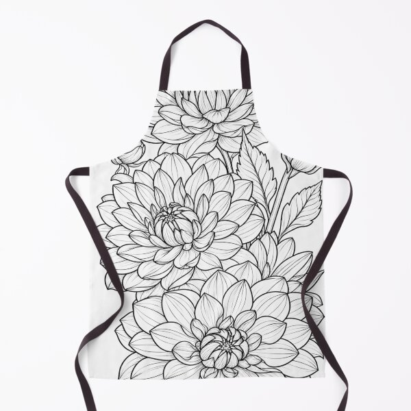 Item preview, Dahlia Floral Bouquet Line Art designed and sold by Fun In The Sun .