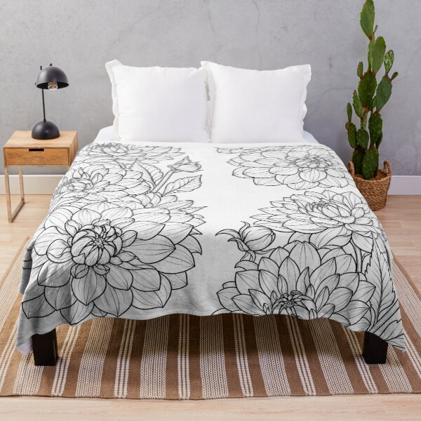 Item preview, Dahlia Floral Bouquet Line Art designed and sold by Fun In The Sun .