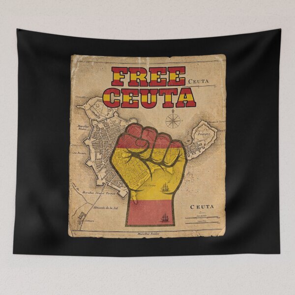 Item preview, Free Ceuta Spanish Flag Fist Vintage Map designed and sold by Flirt-Teez.