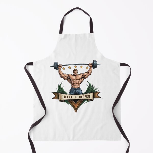 Item preview, Fitness Sports Motivation | MAKE IT HAPPEN | Retro Muscular Weightlifting Bodybuilder Gym Quote. designed and sold by Giulivo Store Graphic.