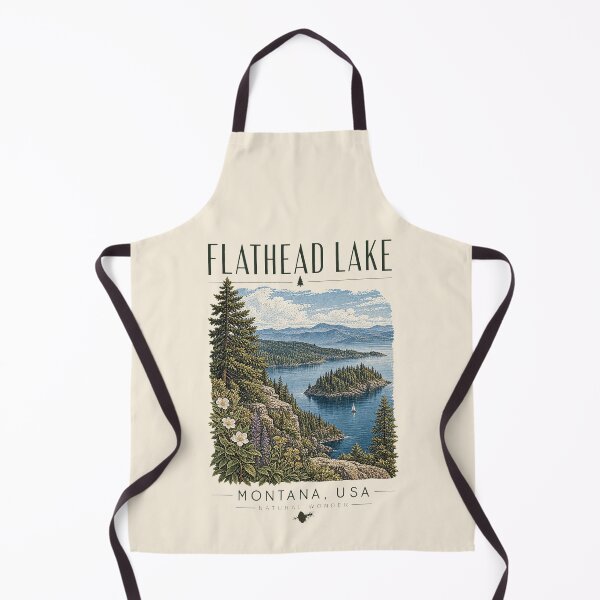 Item preview, Flathead Lake, Montana, USA [Vintage Illustration] designed and sold by elektronen.