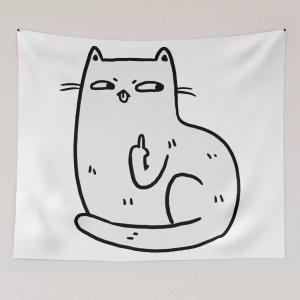 Item preview, Middle Finger Cat designed and sold by mamiewalton.