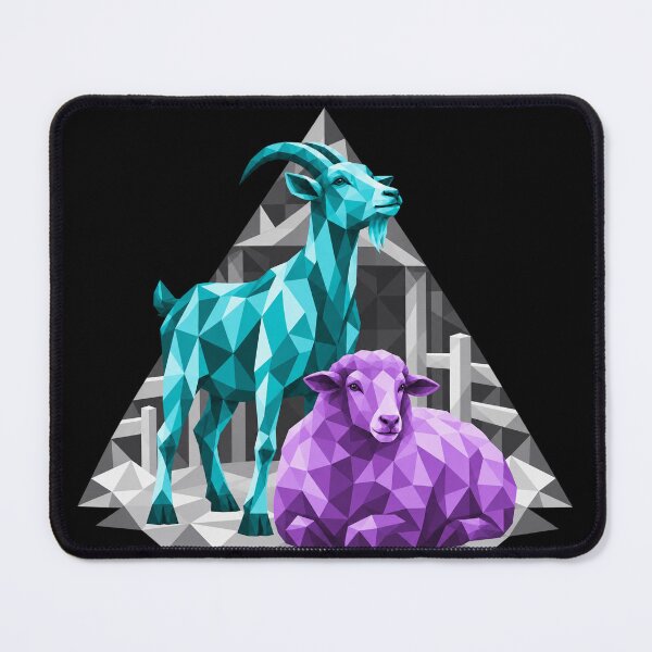 Item preview, Geometric turquoise goat and violet sheep designed and sold by danart7.