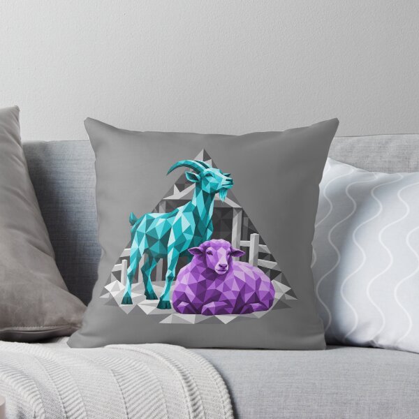 Item preview, Geometric turquoise goat and violet sheep designed and sold by danart7.
