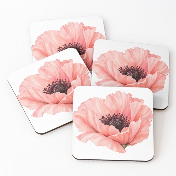 Item preview, Blushing Coral Poppy Watercolor Flower designed and sold by Fun In The Sun .