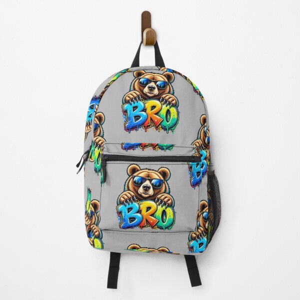 Item preview, Cool Bear BRO Graffiti – Colorful Streetwear Design designed and sold by TheAllInStore.