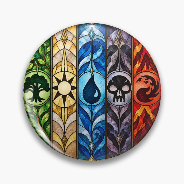 Item preview, MTG Five Color Mana Stained Glass designed and sold by Mindsculptyou.