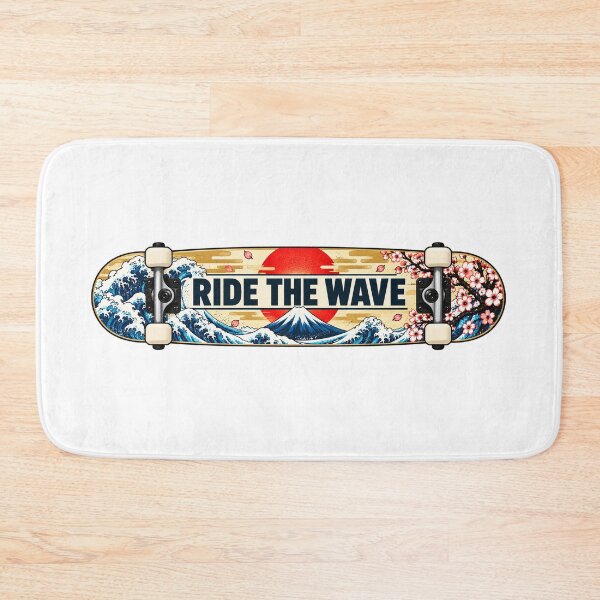 Item preview, Ride The Wave – Japanese Skateboard Streetwear Art designed and sold by KASUMINK.