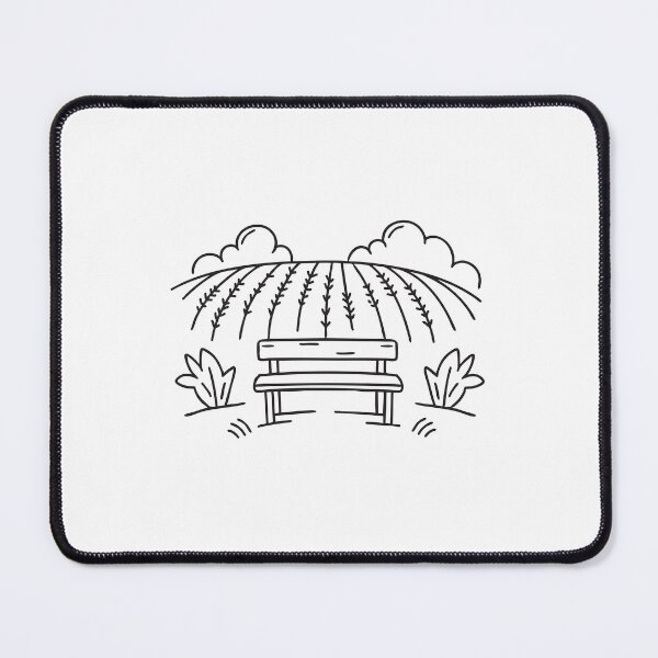 Item preview, An illustration of vineyard with a wooden bench designed and sold by rasagamastore.