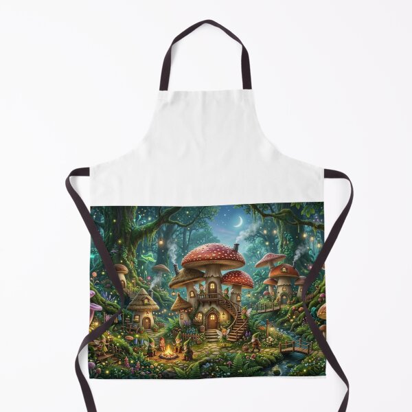 Item preview, Magical Fairy Tale Forest with Gnome Mushroom Houses and Fairies designed and sold by Deep Layer.