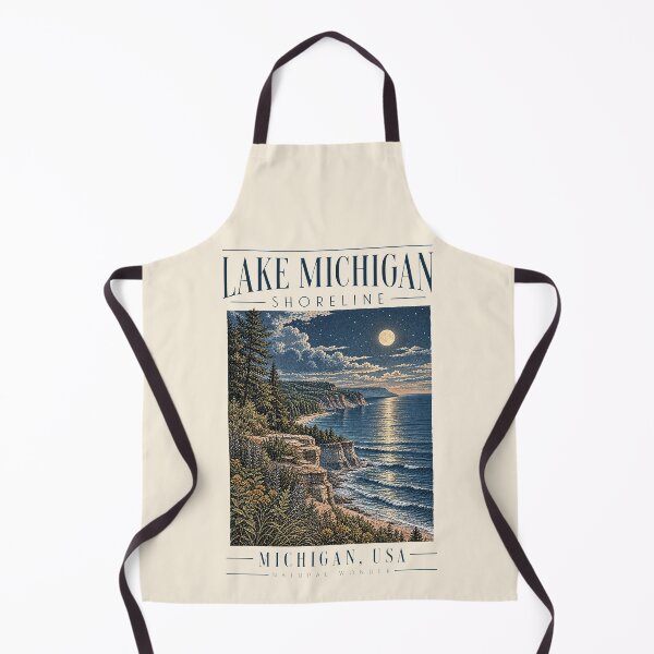 Item preview, Lake Michigan Shoreline, Michigan, USA [Mid-Century Modern Poster] designed and sold by elektronen.