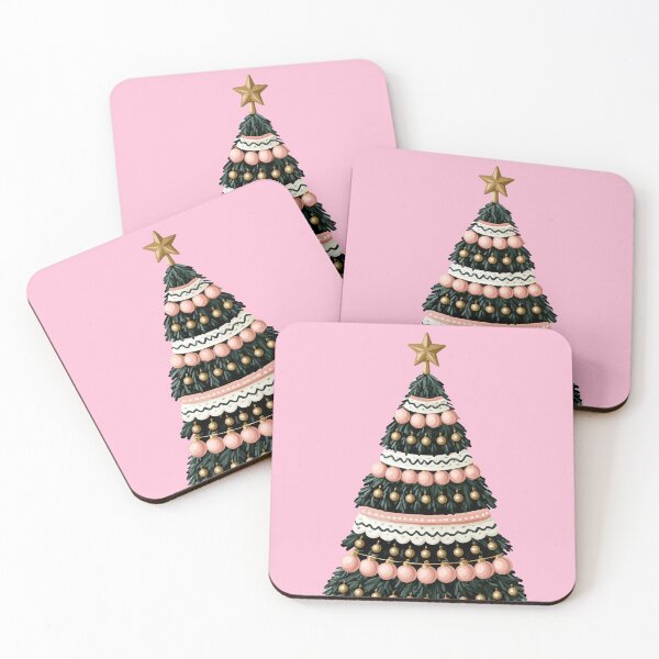 Item preview, Elegant Layered Christmas Tree with Pink Ornaments designed and sold by colorful-white.