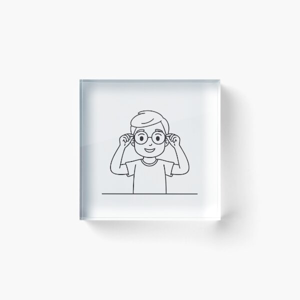 Item preview, A child trying on glasses for the first time designed and sold by rasagamastore.