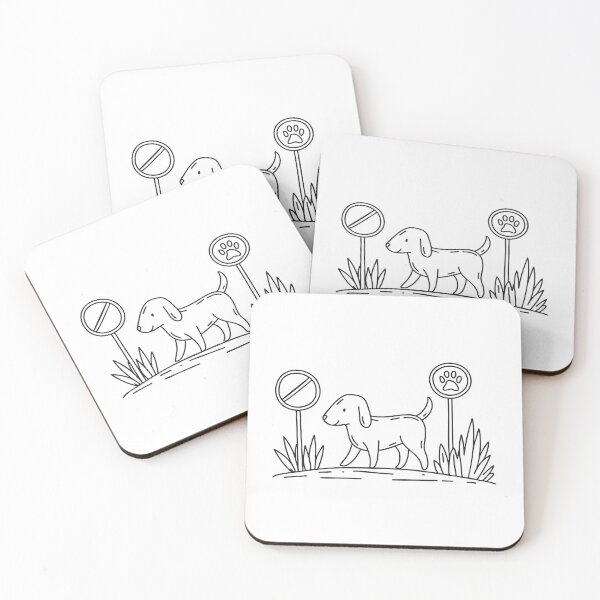 Item preview, A dog walking into a garden with a Keep Off Grass sign designed and sold by rasagamastore.