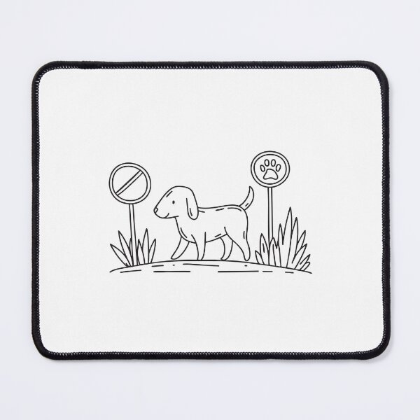 Item preview, A dog walking into a garden with a Keep Off Grass sign designed and sold by rasagamastore.
