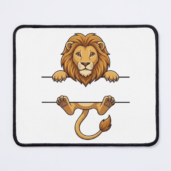 Item preview, Cute Peeking Lion Name Frame Split Monogram designed and sold by PetalsPaws.
