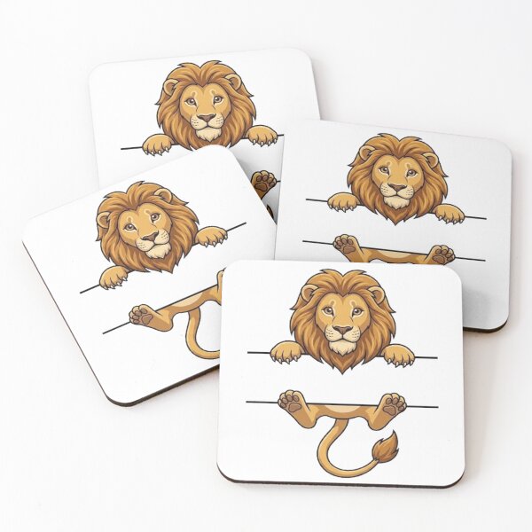 Item preview, Cute Peeking Lion Name Frame Split Monogram designed and sold by PetalsPaws.